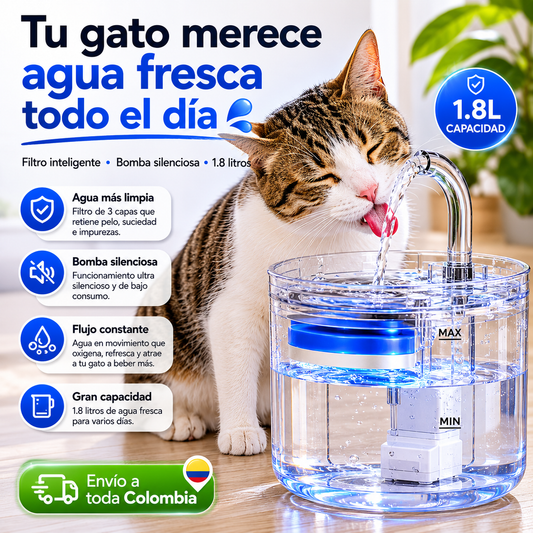 Bebedero, Fuente de Agua Inteligente para Perros y Gatos – Agua Fresca 24/7