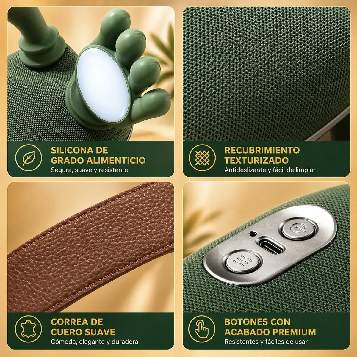 Masajeador Hombros Cuello Calor Terapia Ajustable Tipo Mano